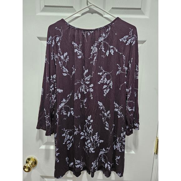 J. Jill Wearable Collection Purple Floral Long Sleeve Shirt Size 2x SKU 177 - Picture 6 of 8